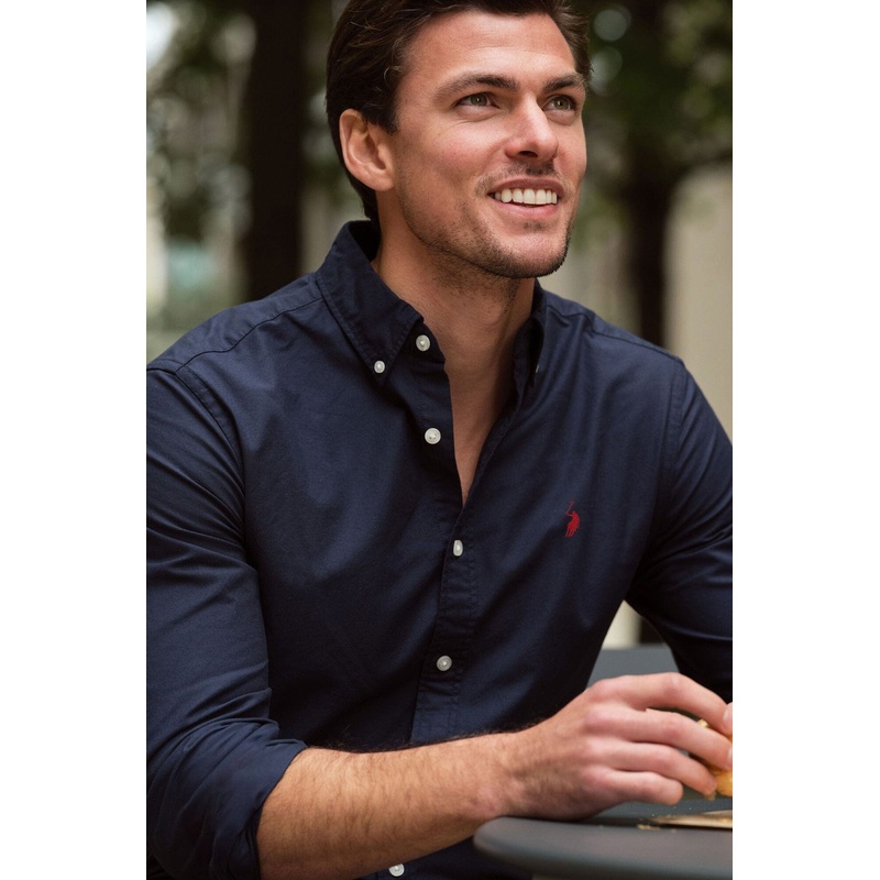 Polo Republica Men’s Signature Pony Embroidered Solid Casual Shirt