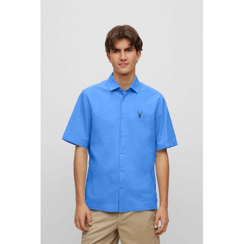 Polo Republica Men’s Deer Embroidered Short Sleeves Casual Shirt