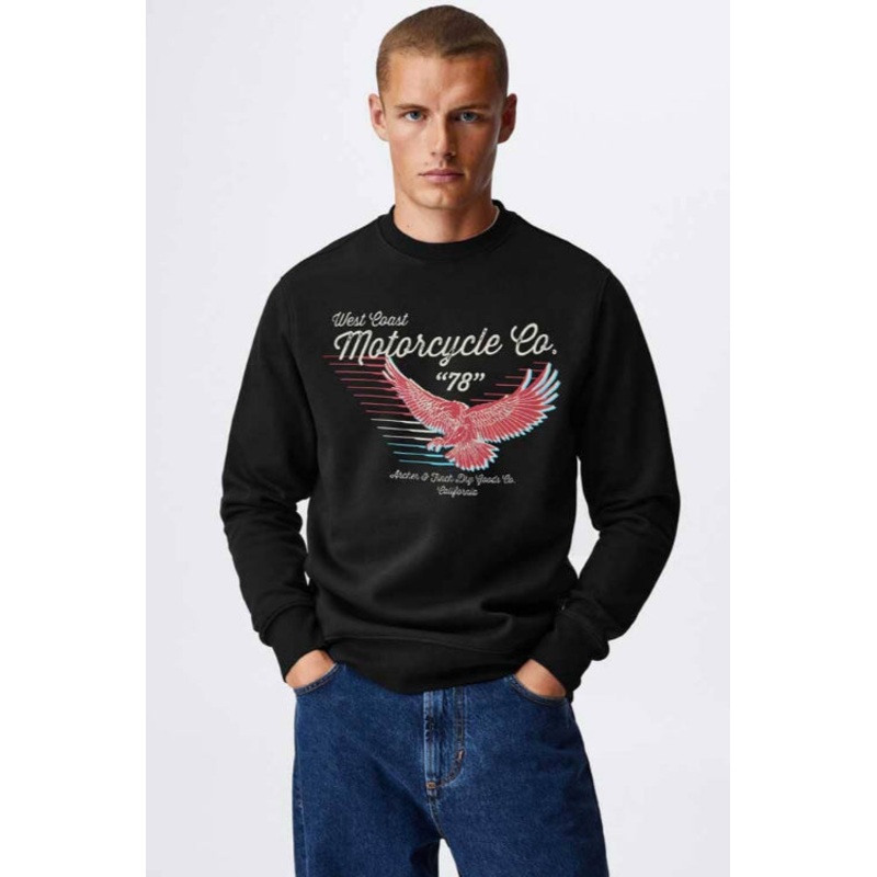 Archer & Finch Men’s West Co Motorcyle Printed Sweat Shirt