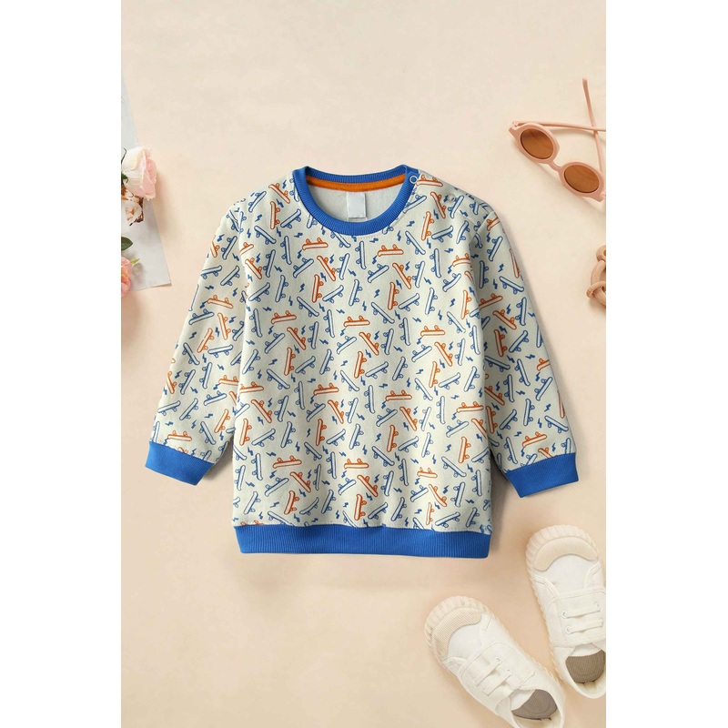 HM Kid’s Skate Board Printed Terry Sweat Shirt