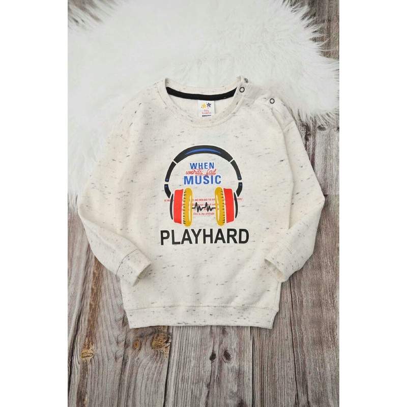 Little Buddies Kid’s When Music Printed Fleece Sweat Shirt