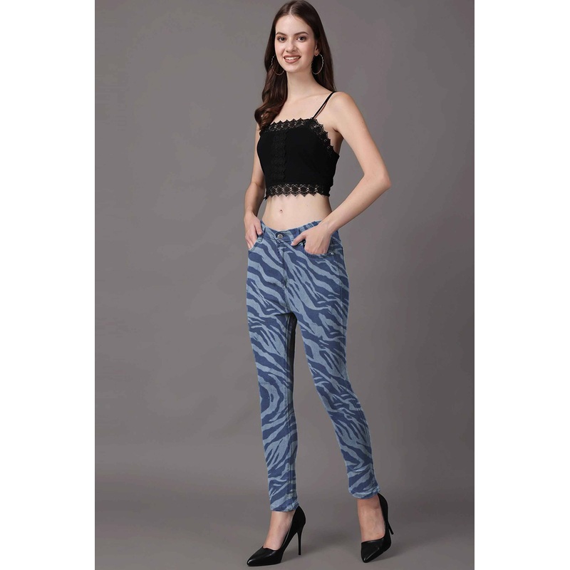 Nasty Gal Women’s Zebra Printed Skinny Jeans