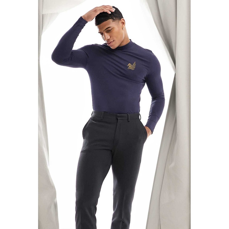 Polo Republica Men’s Pegasus Embroidered Mock Neck Sweatshirt