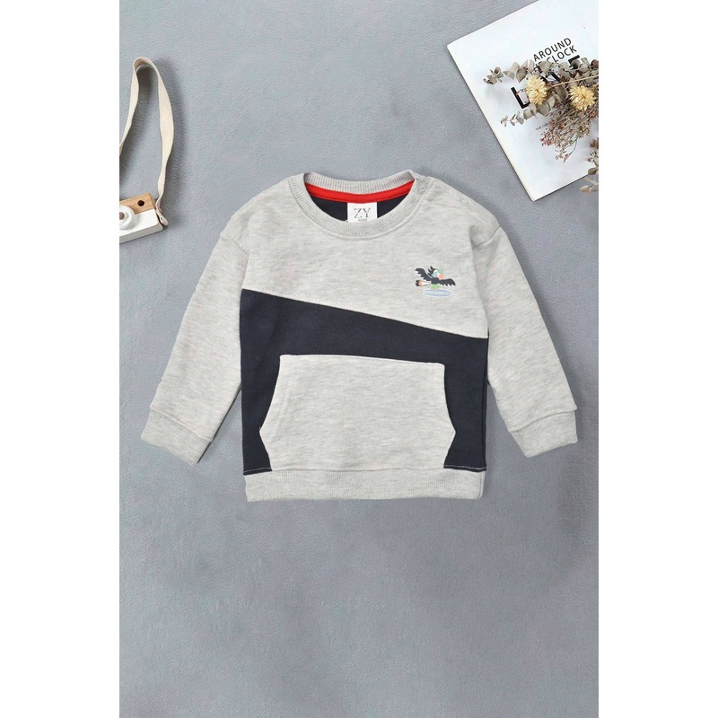 ZY Kid’s Contrast Panel Terry Sweat Shirt