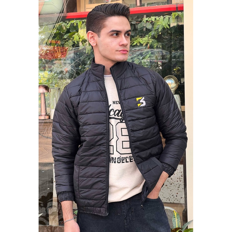 Burnt Soul Men’s B3 Embroidered Long Sleeve Puffer Jacket