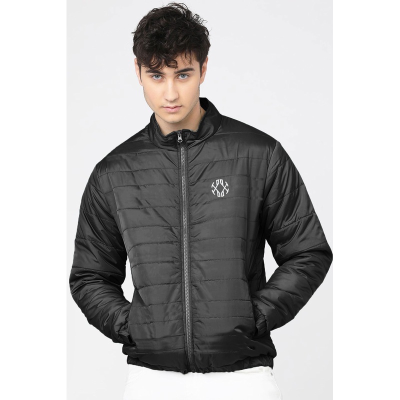 Burnt Soul Men’s Spitak Embroidered Design Puffer Jacket