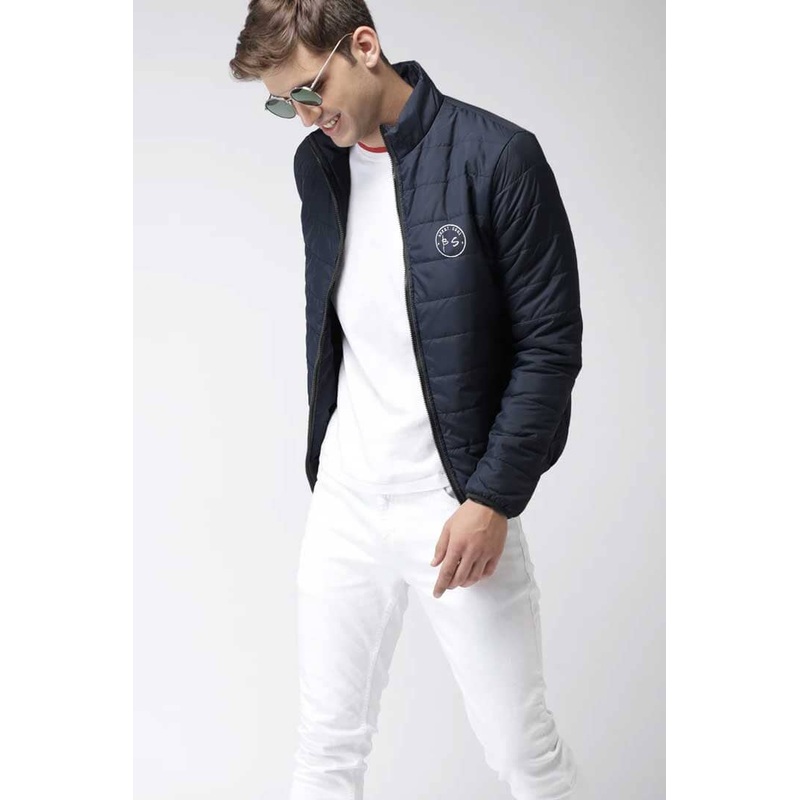 Men’s Burnt Soul Logo Embroidered Design Long Sleeve Puffer Jacket