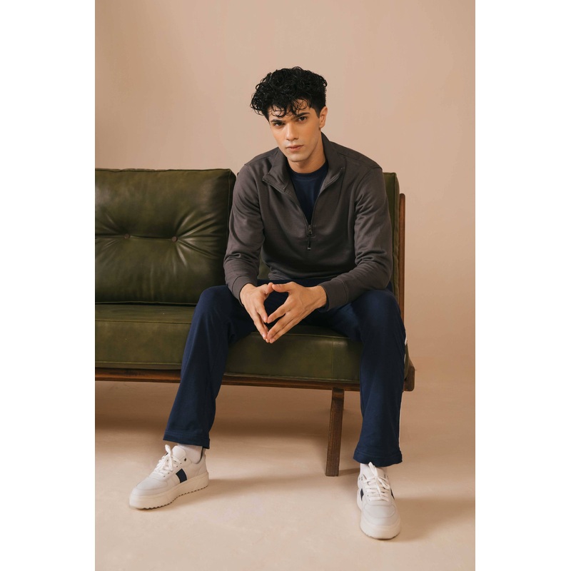 Polo Republica Men’s Quarter Zipper Long Sleeve Fleece Sweat Shirt