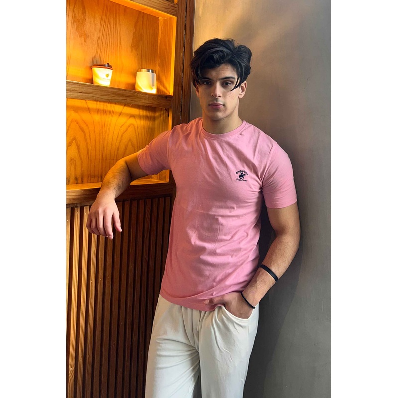Beverly Hills Men’s Polo Club Embroidered Crew Neck Tee Shirt