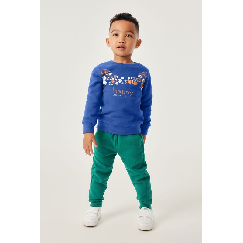Kid’s Floral Printed Happy Little One Fleece Sweat Shirt