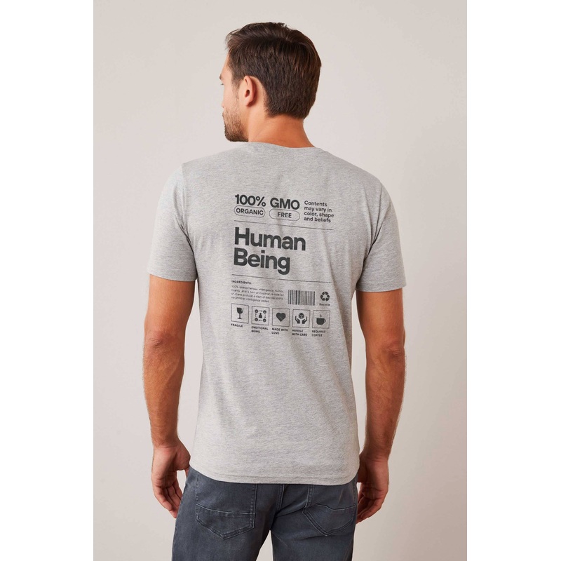 LE Men’s CEO Human Being Printed Crew Neck Tee Shirt