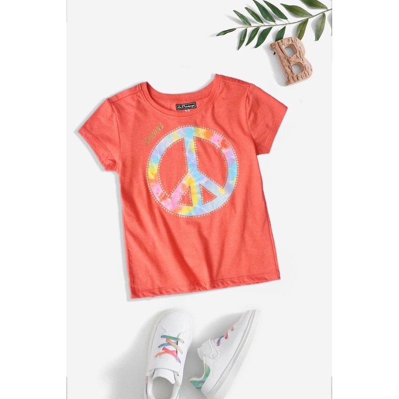Le Printemps Girl’s Peace Sign Printed Tee Shirt