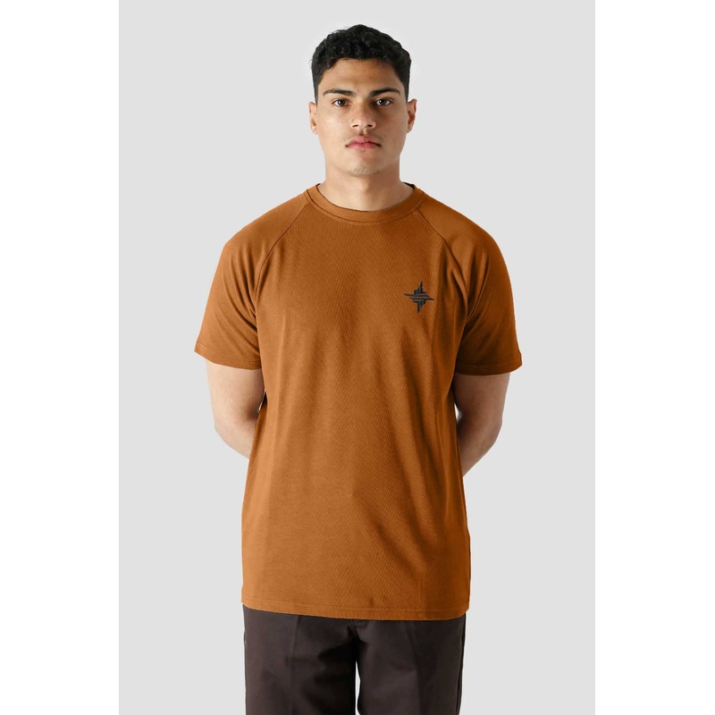 Men’s Logo Embroidered Raglan Sleeve Crew Neck Tee Shirt