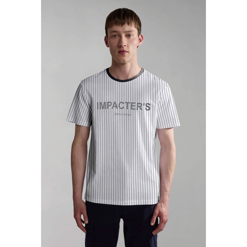 Max 21 Men’s Impacters Printed Stripes Style Tee Shirt