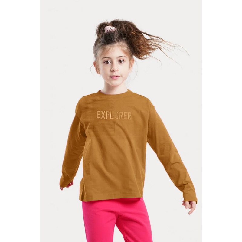 Pep&Co Girl’s Explorer Embroidered Long Sleeve Tee Shirt