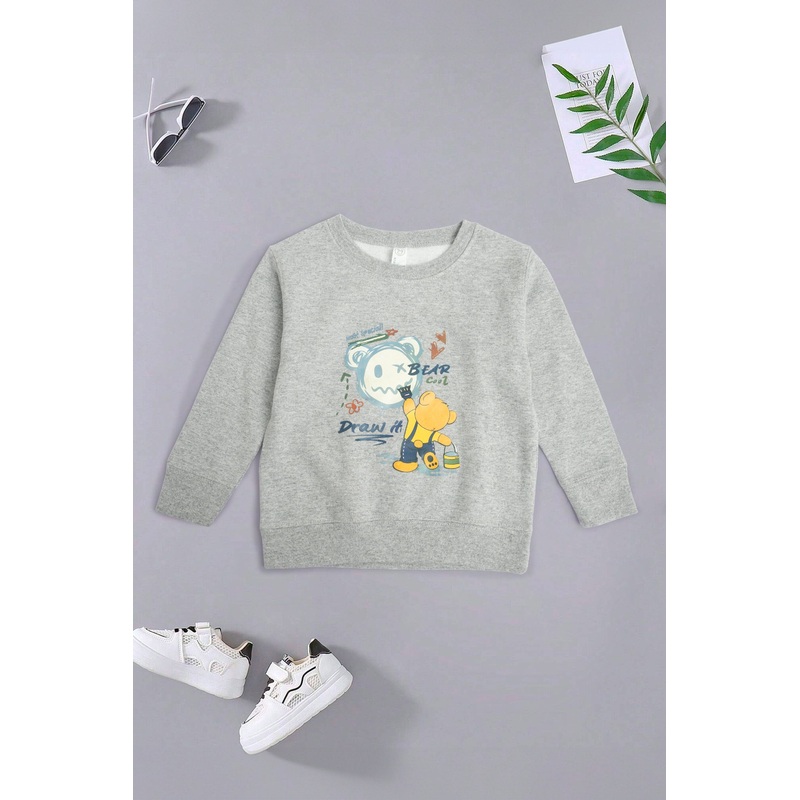 Rabbit Skins Kid’s Bear Cool Printed Fleece Sweatshirt