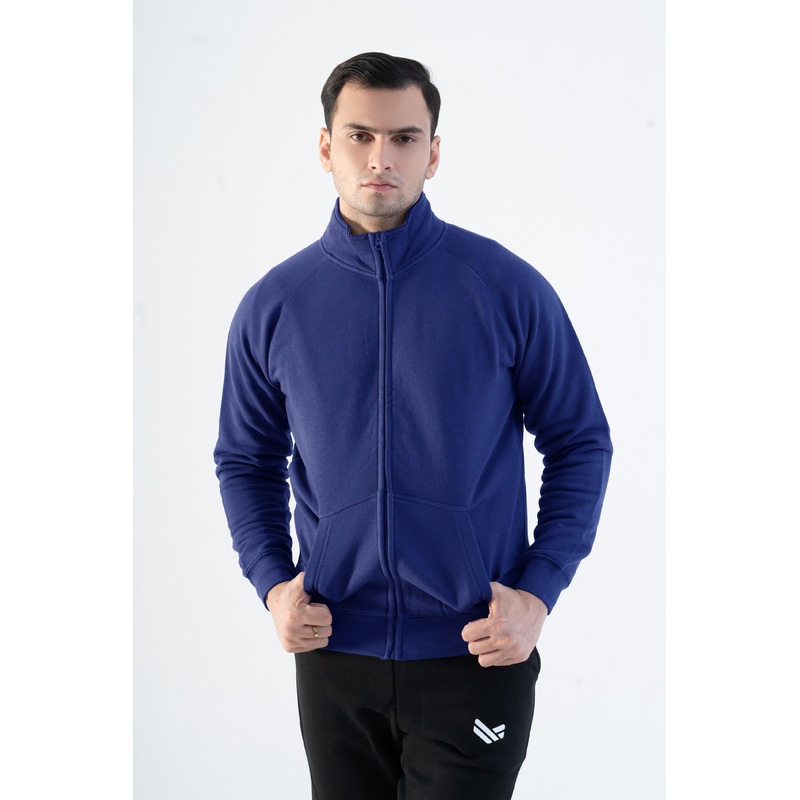 Cut Label Men’s High Collar Fleece Zipper Jacket