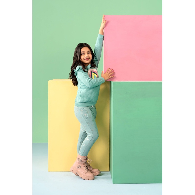 Kiki & Koko Girl’s Rainbow Printed Fleece Sweat Shirt