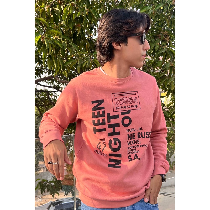 L.A.T Men’s Teen Night Printed Fleece Sweat Shirt