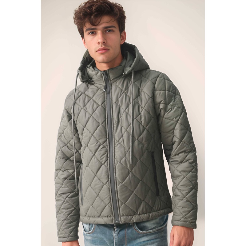 Polo Republica Men’s Quilted Puffer Hooded Jacket
