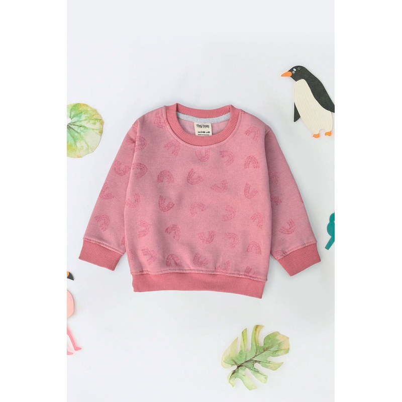 Tiny Teen Kid’s Glitter Rainbow Printed Fleece Sweat Shirt