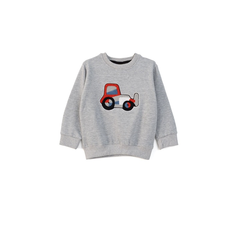 Tiny Teen Kid’s Tractor Applique Fleece Sweat Shirt
