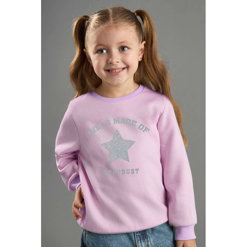 ZR Girl’s Starbust Printed Fleece Sweat Shirt