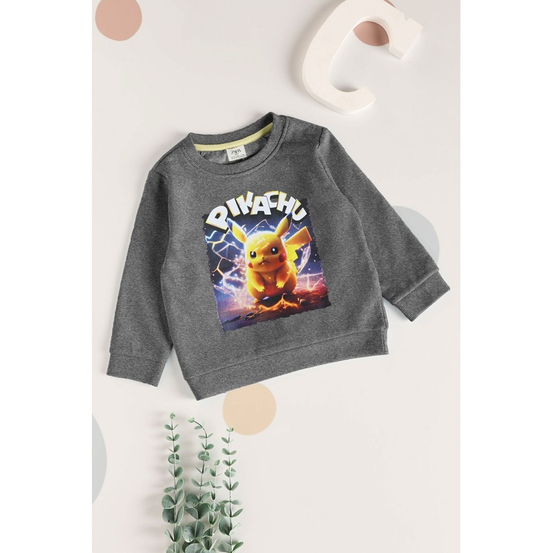 ZR Kid’s Pikachu Printed Fleece Sweat Shirt