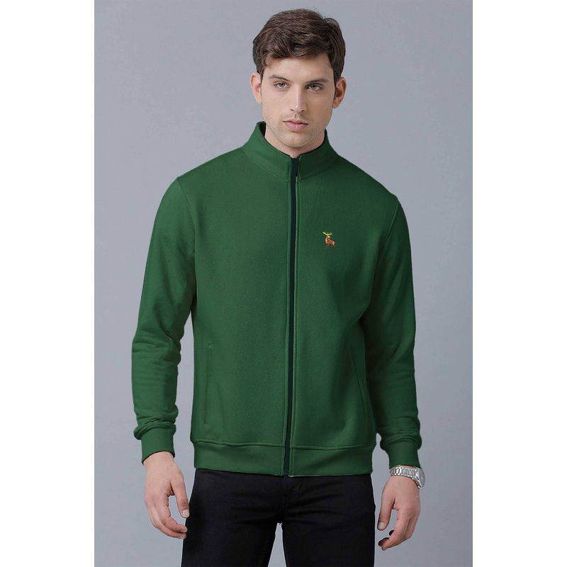 Polo Republica Men’s Moose Embroidered Fleece Zipper Jacket