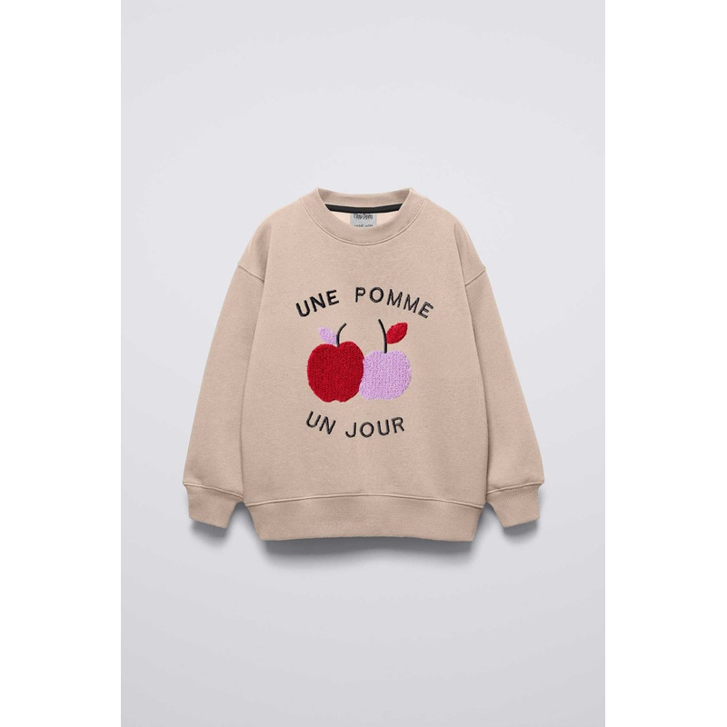 Tiny Teen Kid’s Apple Applique Fleece Sweat Shirt