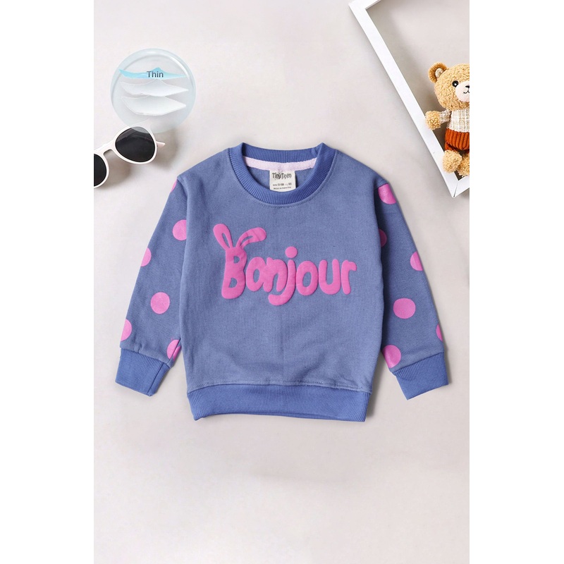 Tiny Teen Kid’s Bonjour High Density Printed Sweat Shirt
