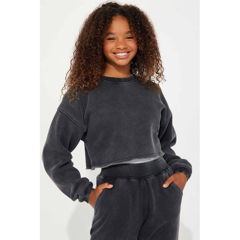 NK Girl’s Crop Top Fleece Sweatshirt