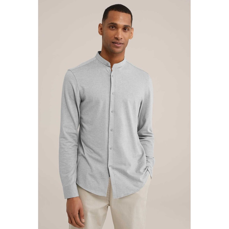 Polo Republica Men’s Asymmetric Placket Mandarin Shirt