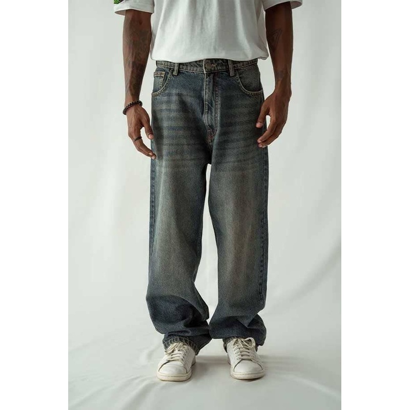 Cut Label Men’s Light Washed Loose Fit Denim Pants