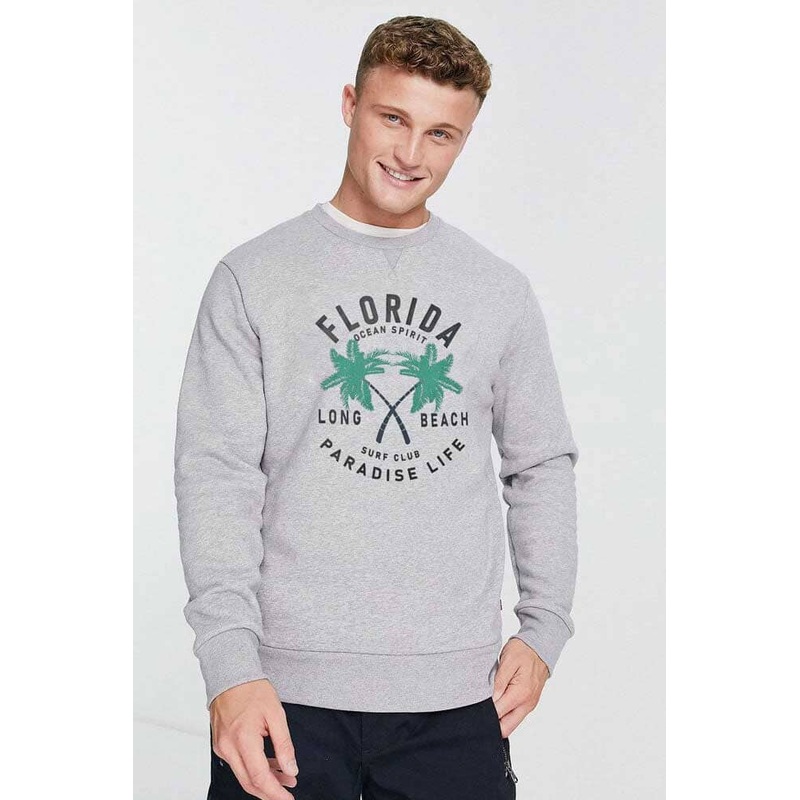 Polo Republica Men’s Florida Ocean Printed Fleece Sweat Shirt