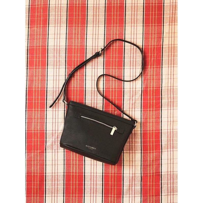 Accessorize London Faux Leather Zip Sling Bag