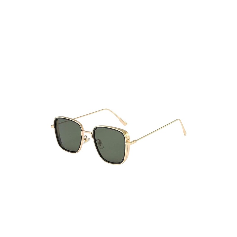 AUGEN Unisex Square Sunglasses with UV Protected Lens VI-SG-KS1-Gold-Green