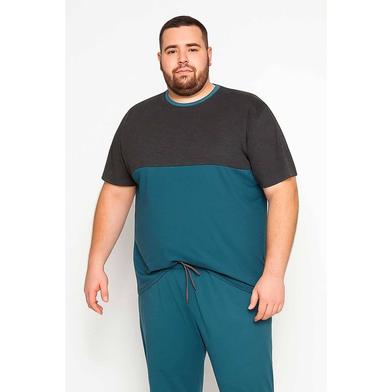 Big Sizes Men’s Contrast Minor Fault Tee Shirt