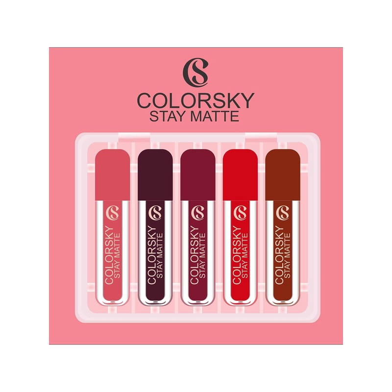 COLORSKY Stay Matte Set of 5 Liquid Lipstick – 3ml Each