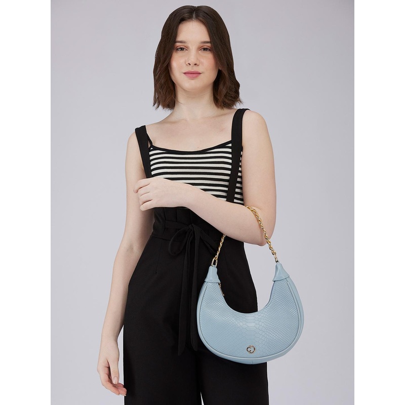 DressBerry X CAPRESE Kreya Women Blue Small Hobo Bag