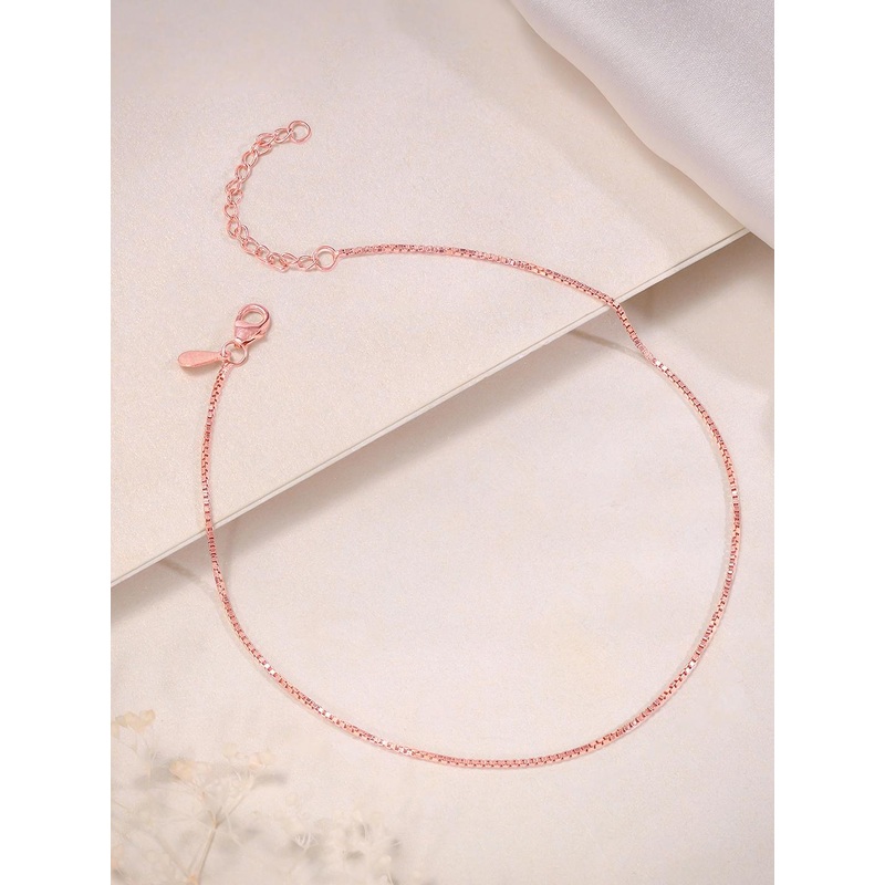 GIVA Rose Gold-Plated Anklet
