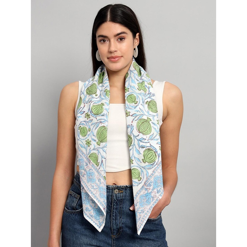 HANDICRAFT PALACE Floral Printed Cotton Square Scarf