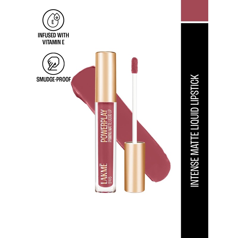 Lakme 9to5 Powerplay Priming Matte Liquid Lip Color With Vit E 4.2ml – Hustling Nude MB1