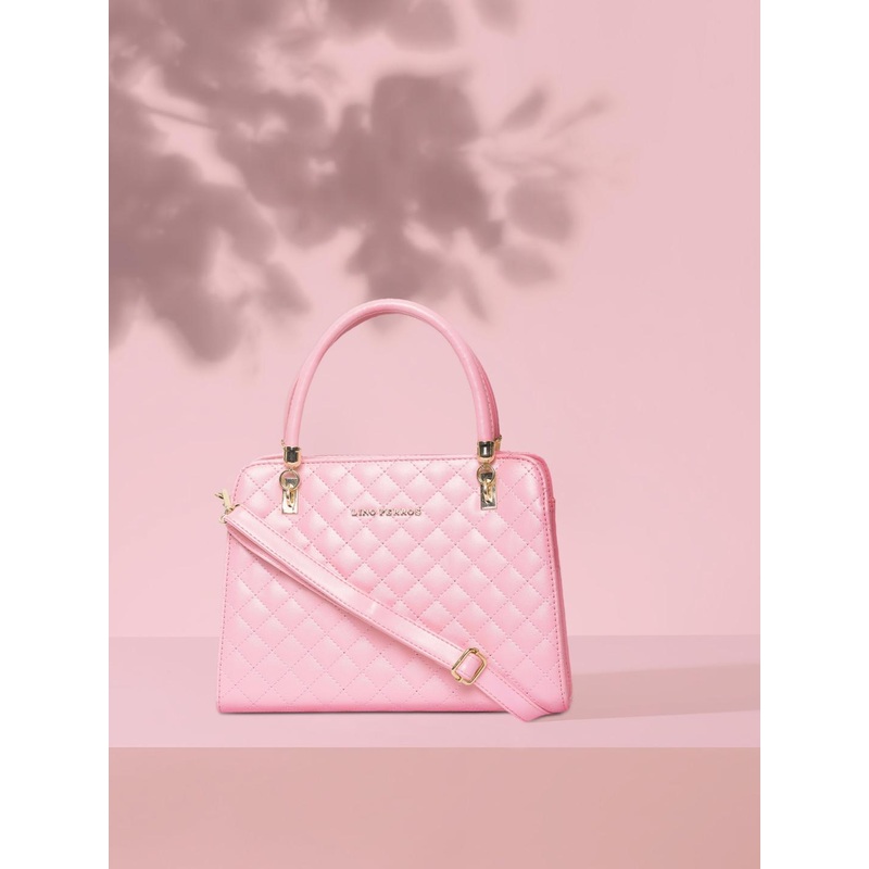 Lino Perros Pink Quilted Handheld Bag