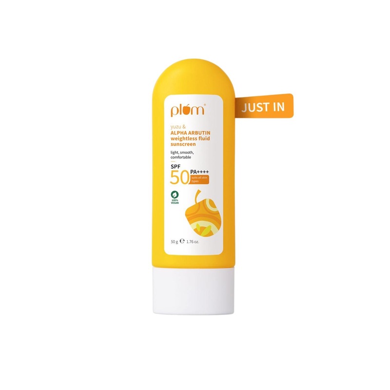 Plum Yuzu & Alpha Arbutin Weightless Fluid Sunscreen With SPF 50 PA++++- 50 g
