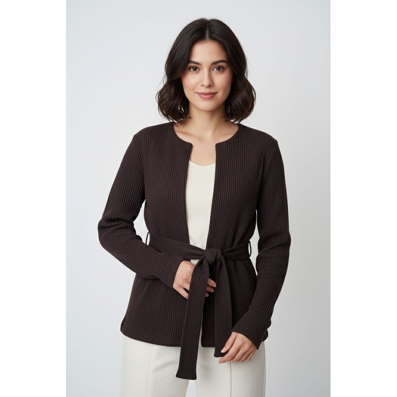 USQUARED Women’s Rib Tie-Front Minor Fault Cardigan