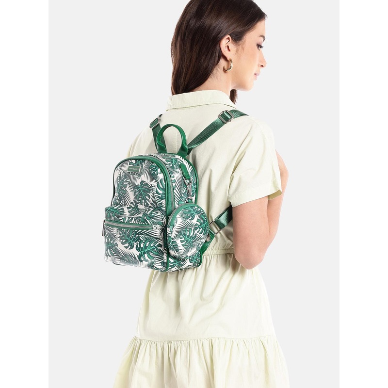 Van Heusen Women Tropical Printed Backpack with a Mini Pouch