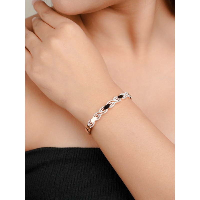 Zeraki Jewels Rose Gold-Plated Cuff Bracelet