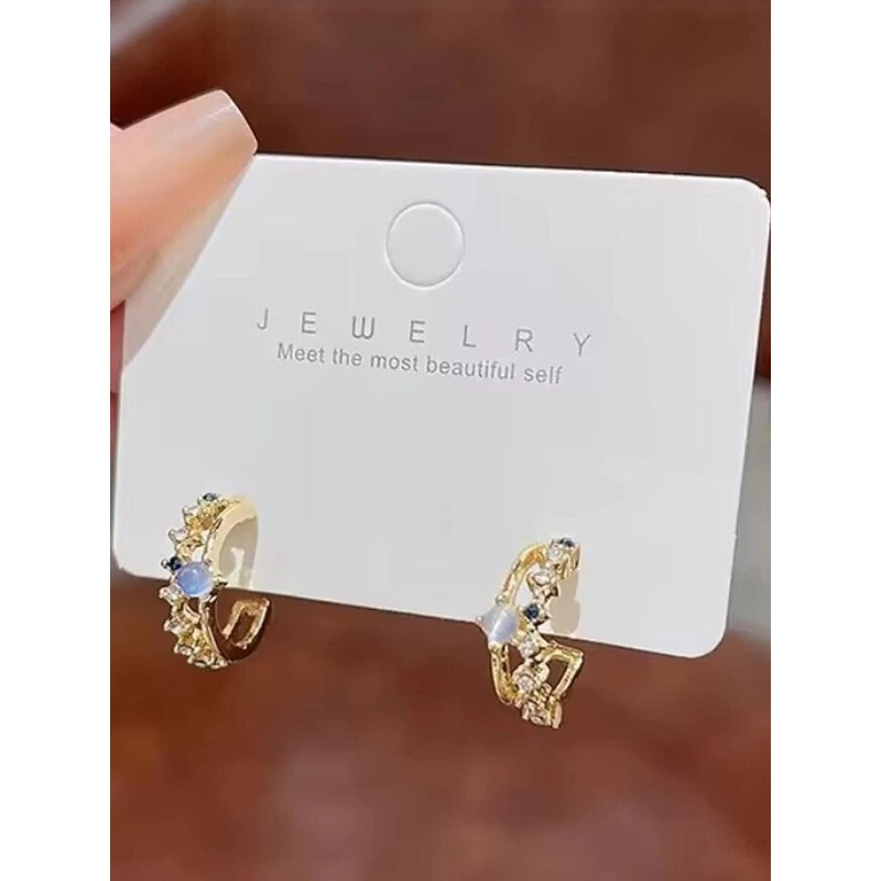 AKISON JEWELS Cubic Zirconia Gold Earrings