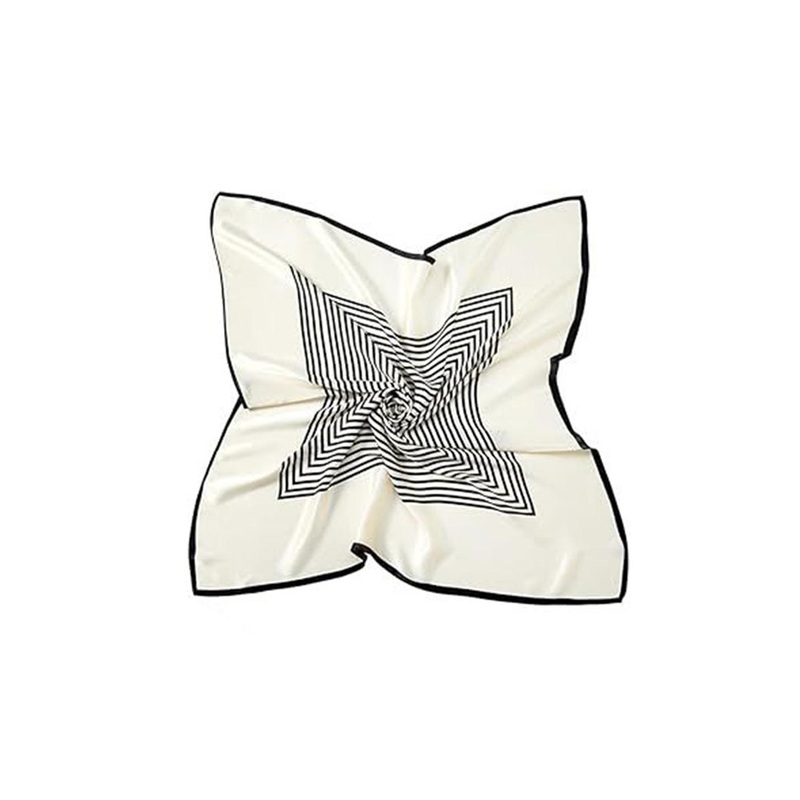 Alexvyan Women White Satin Silk Square Scarf
